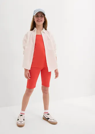 Top se špagetovými ramínky, s organickou bavlnou (3 ks v balení) • humrová + bílá + světle šedý melír • bonprix obchod