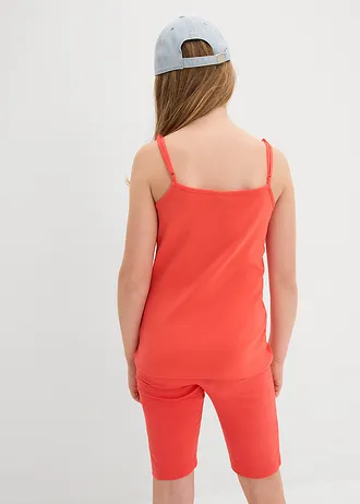 Top se špagetovými ramínky, s organickou bavlnou (3 ks v balení), barva: humrová + bílá + světle šedý melír