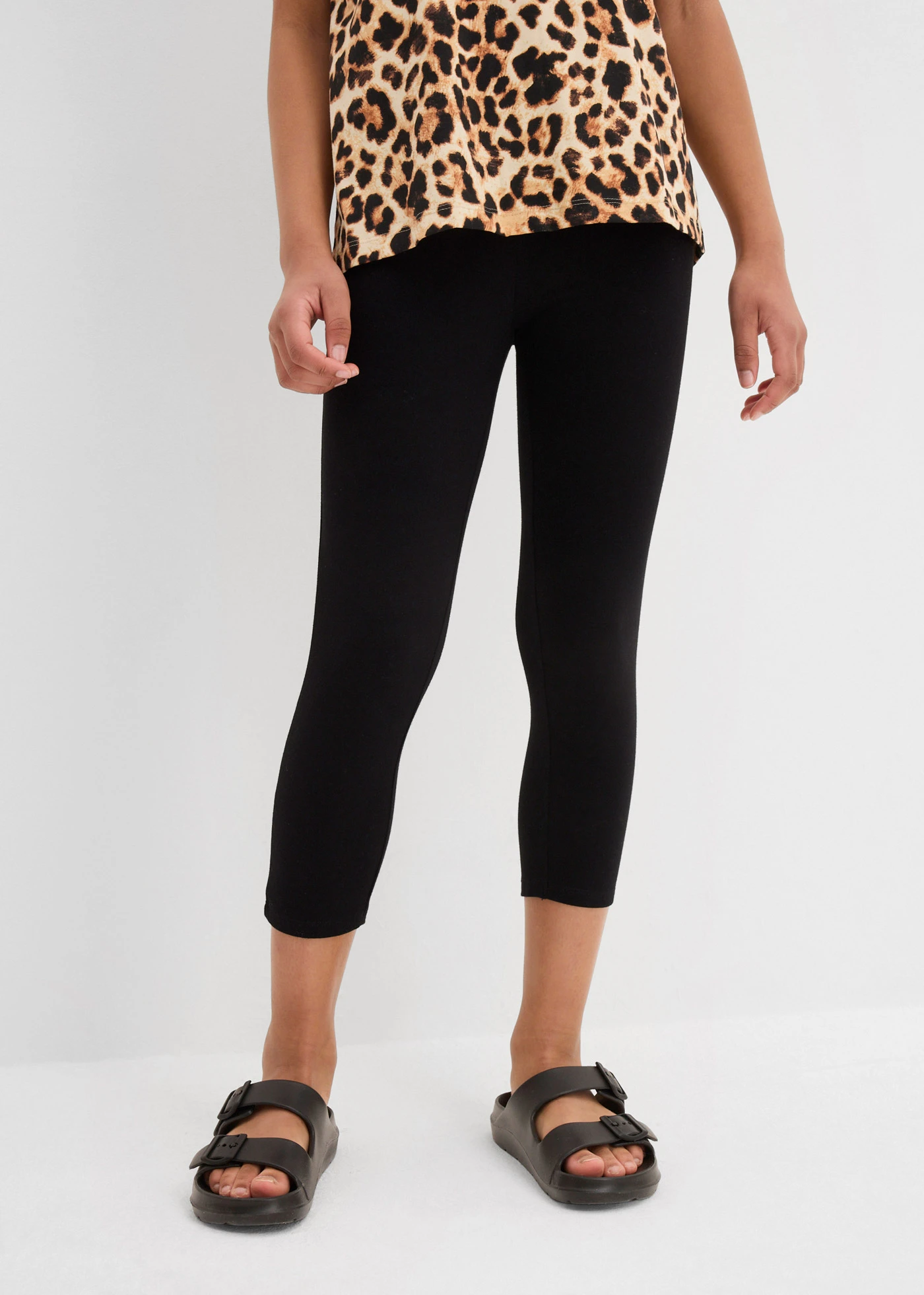 Lot de 2 leggings 3/4 en coton extensible • noir • Boutique bonprix