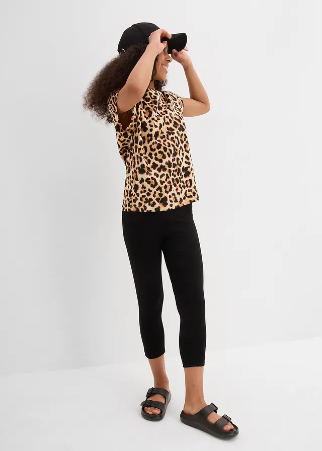 Legginsy rybaczki z materiału z bawełną organiczną (2 szt.) • czarny • sklep bonprix