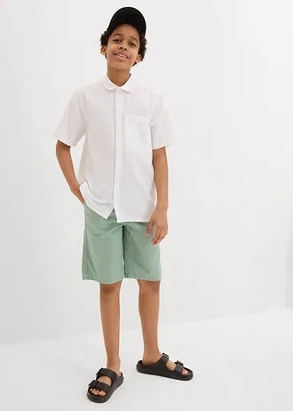 Košile s krátkým rukávem, ze vzdušné lněné směsi • bílá • bonprix obchod