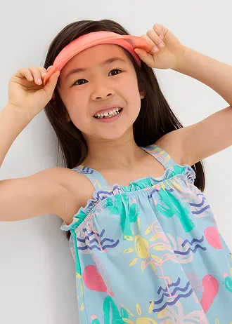 Top a krátké kalhoty (2dílná souprava) z čisté organické bavlny • světle modrá s potiskem • bonprix obchod