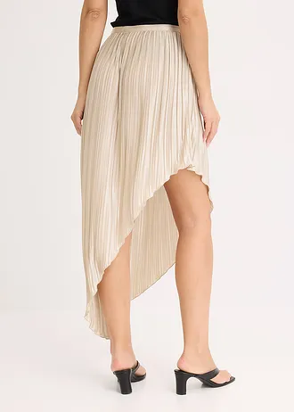 Plisovaná sukně z lesklého saténu • šampaňská • bonprix obchod