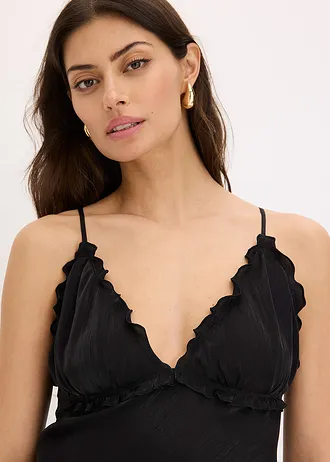 Maxi jurk van soepel satijn • zwart • bonprix online shop