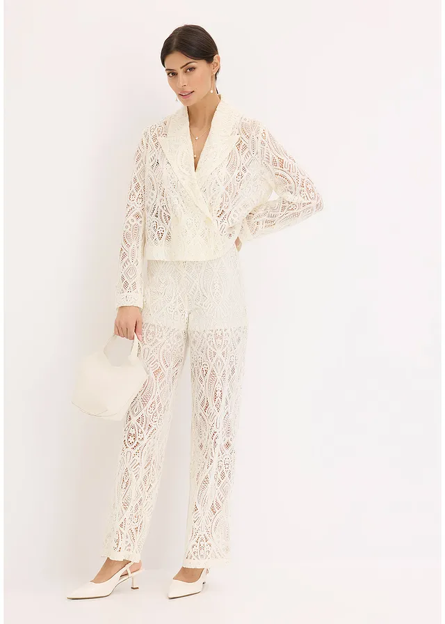 Blazer van kant • crème • product-page.page-title-suffix