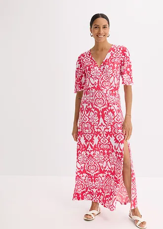 Žerzejové šaty • pink + bílá • bonprix obchod