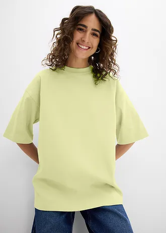 Tricou oversize din bumbac organic 100% greu • galben citric sorbet • magazin bonprix