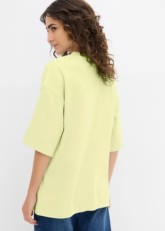 Oversized shirt van puur, zwaar biologisch katoen, Kleur: citroensorbet