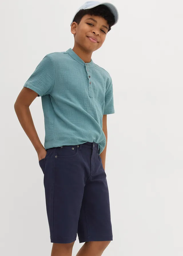 Bermuda extensible à taille réglable, regular • bleu foncé • product-page.page-title-suffix