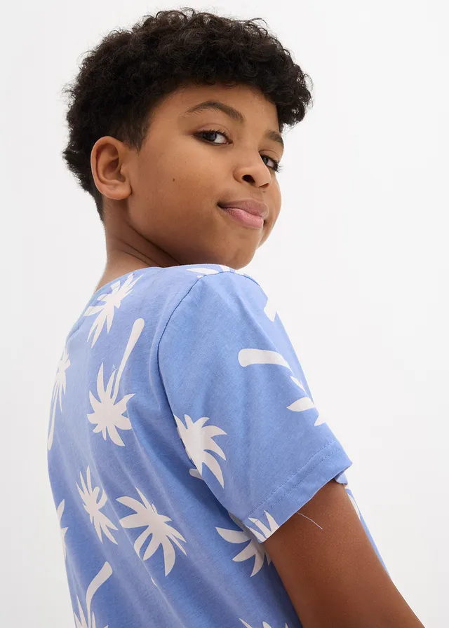 T-shirt 100% coton • bleu moyen/blanc imprimé • product-page.page-title-suffix