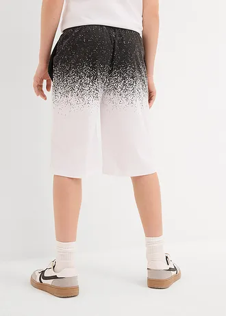 Jersey bermuda van biologisch katoen (set van 2) • zwart+zwart-wit met print • bonprix online shop