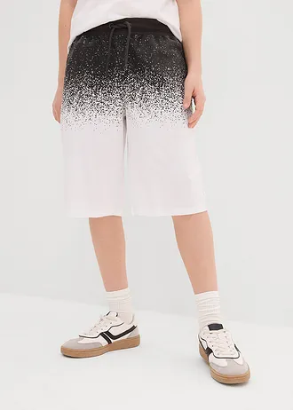 Jersey bermuda van biologisch katoen (set van 2) • zwart+zwart-wit met print • bonprix online shop