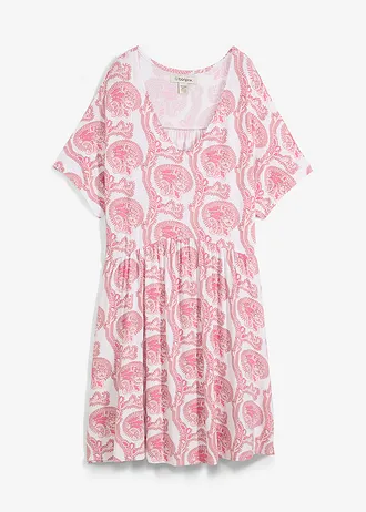 Shirtjurk in een soepele viscose-eleastanmix • wit/flamingopink • bonprix online shop