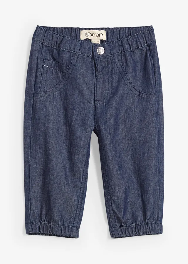 Instapjeans van puur biologisch katoen, Kleur: blauw denim