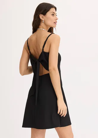 Jersey jurk met decoratieve strik achter • zwart • bonprix online shop