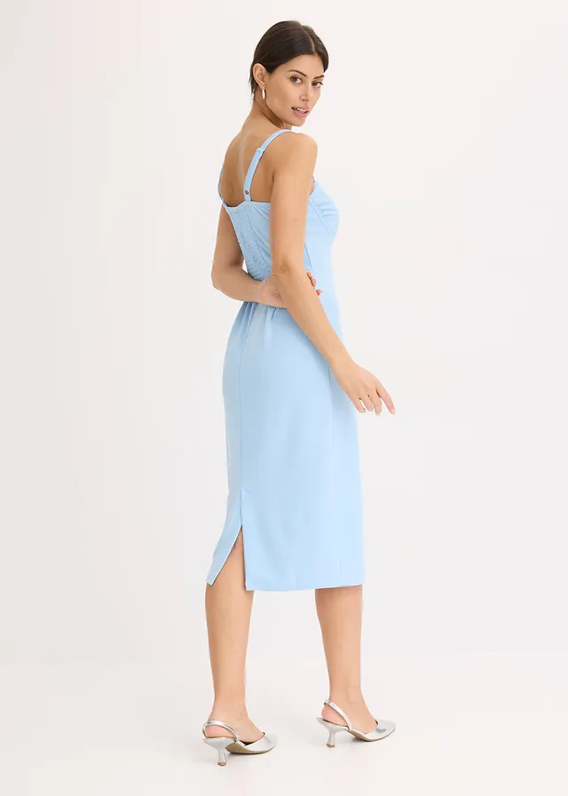 Midi jurk in een aansluitend model, Kleur: lichtblauw