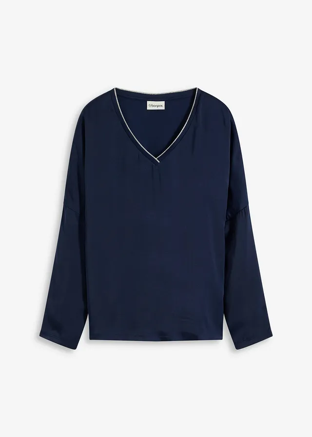 Tričko s netopierími rukávmi a saténovou časťou