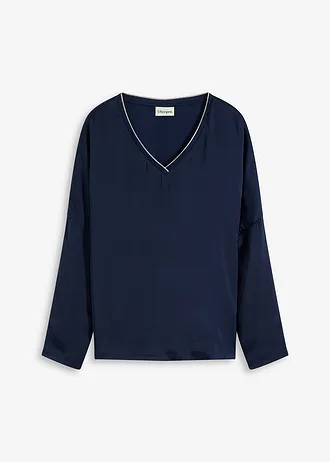 Shirt met vleermuismouwen • donkerblauw-metallic zilver • bonprix online shop