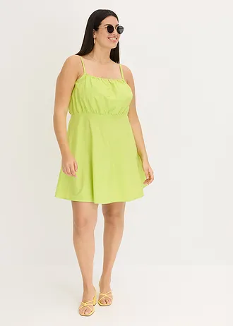 Mini jurk met biologisch katoen, Kleur: citrusgeel