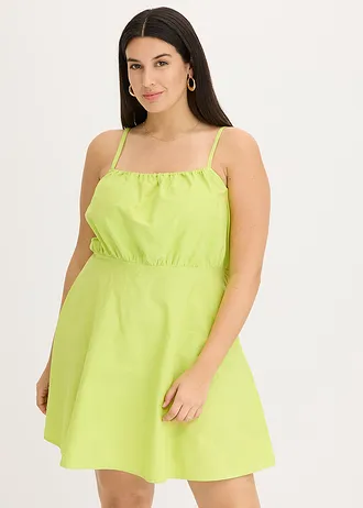 Mini jurk met biologisch katoen, Kleur: citrusgeel