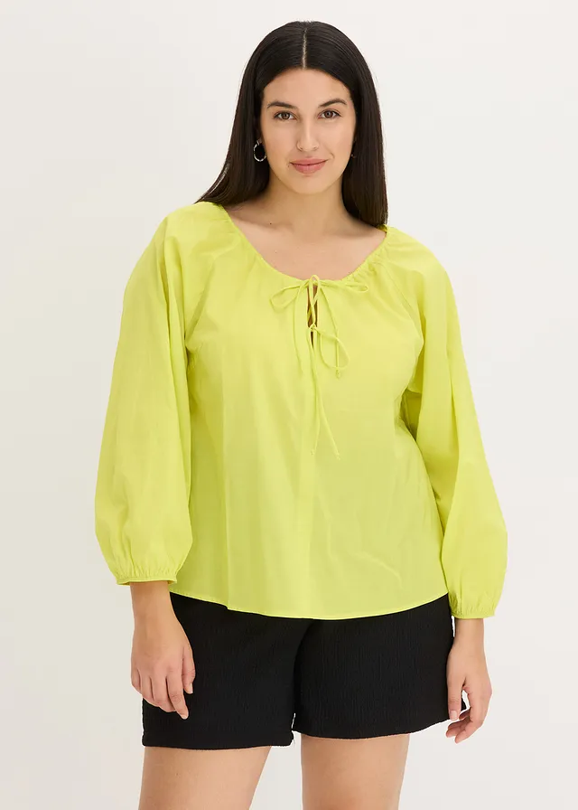 Blouse 100% coton, Couleur: jaune citron