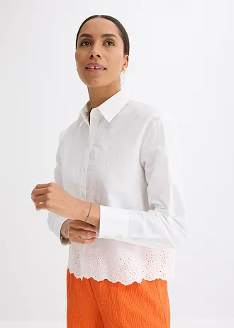 Overhemdblouse van katoen • wit • bonprix online shop