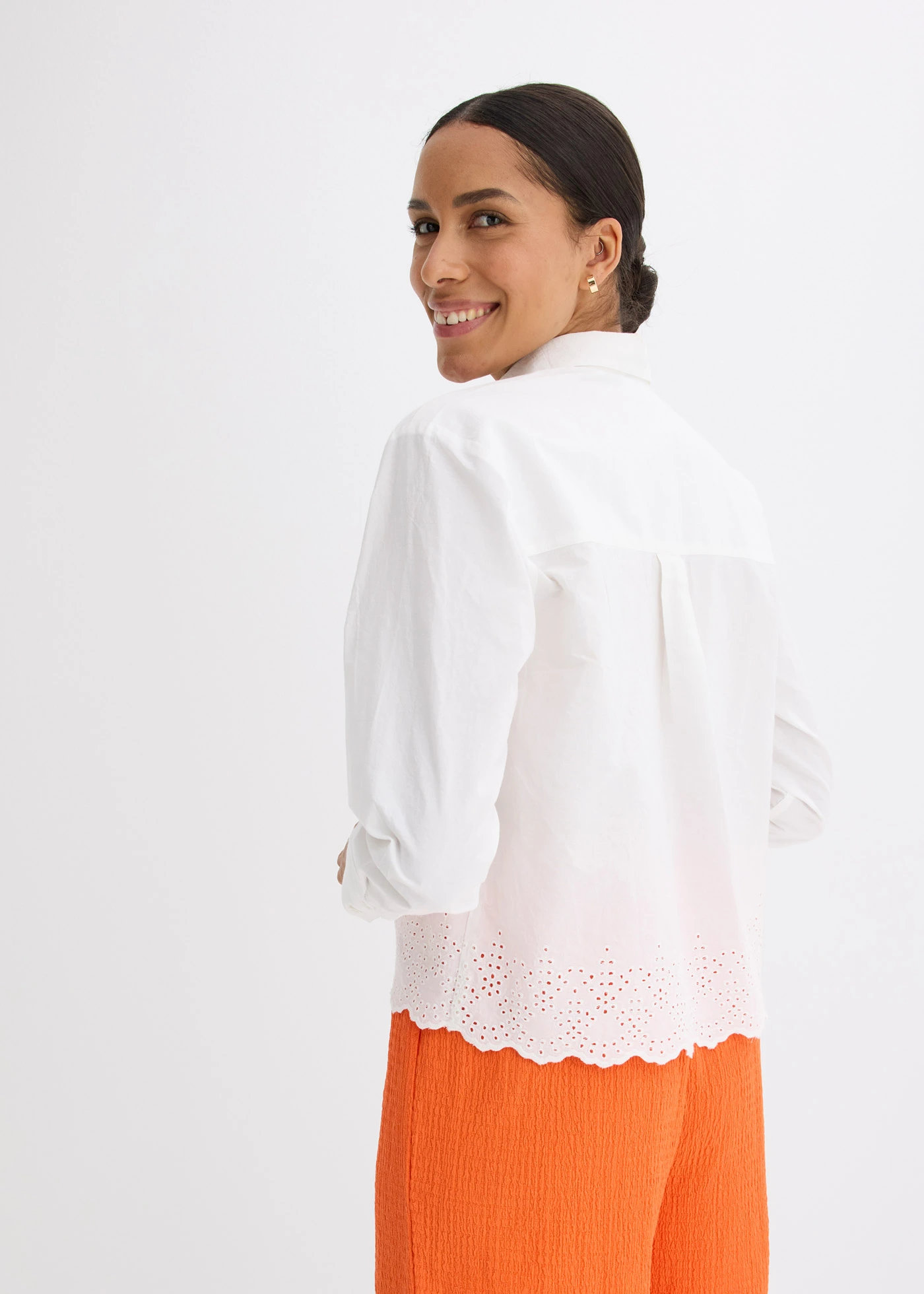 Overhemdblouse van katoen • wit • bonprix online shop