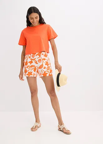 T-shirt oversize 100% coton, Couleur: mangue
