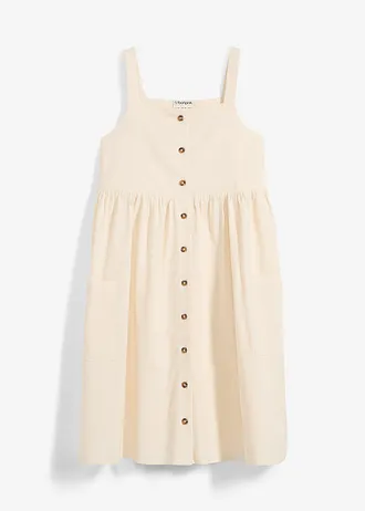 Šaty na ramínka, z chladivé směsi se lnem • béžová • bonprix obchod