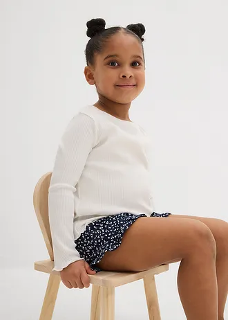 Žerzejové šortky z čisté organické bavlny (3ks v balení) • tmavě modrá + přírodní bílá + tmavě modrá s potiskem • bonprix obchod