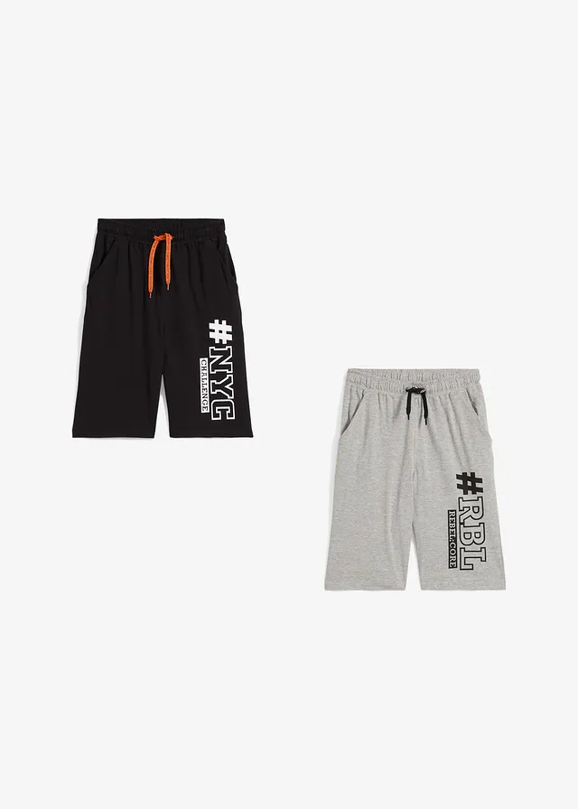 Jongens shirt bermuda (set van 2) • zwart+lichtgrijs gemêleerd • product-page.page-title-suffix