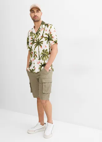 Chemise manches courtes en viscose, loose • blanc cassé/orange/olive/olive doré/olive foncé • Boutique bonprix