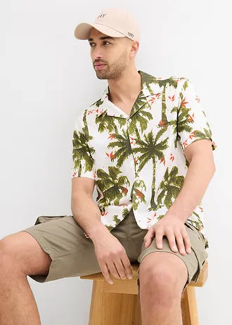 Košile s krátkým rukávem, z viskózy, Loose Fit • přírodní bílá/oranžová/olivová/zlatoolivová/tmavě olivová • bonprix obchod