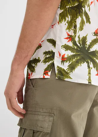 Košile s krátkým rukávem, z viskózy, Loose Fit • přírodní bílá/oranžová/olivová/zlatoolivová/tmavě olivová • bonprix obchod