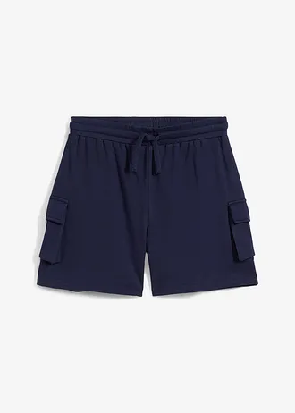 Short cargo en molleton 100% coton • bleu foncé • Boutique bonprix