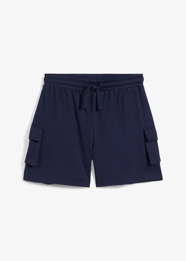 Short cargo en molleton 100% coton • bleu foncé • Boutique bonprix