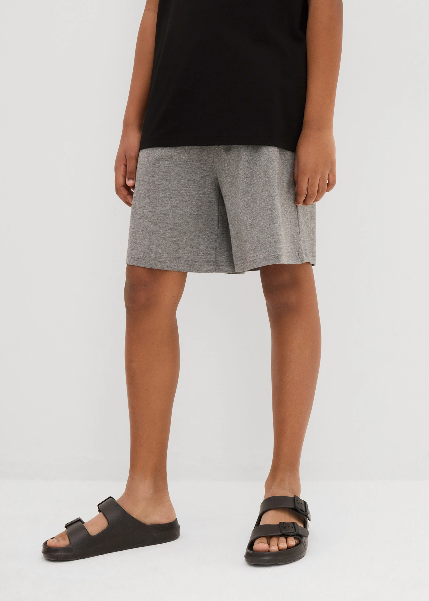 Pantaloni scurți din jerse (set/2 buc.) • bleumarin+gri melanj • magazin bonprix