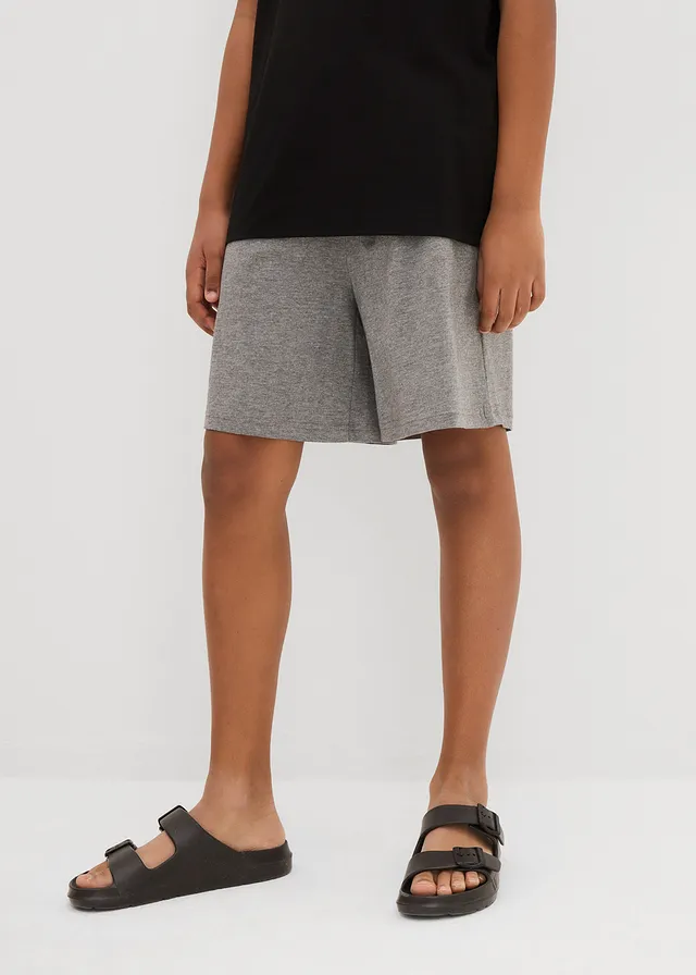 Lichte jersey short (set van 2), Kleur: donkerblauw+grijs gemêleerd