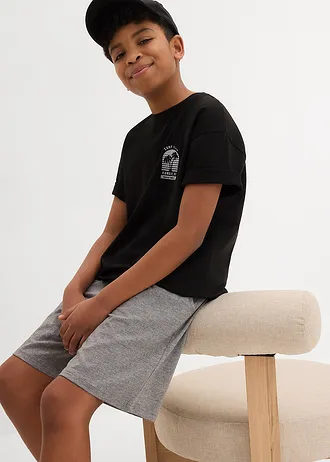 Lot de 2 shorts en jersey • bleu foncé + gris chiné • Boutique bonprix