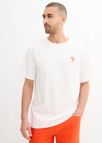T-shirt avec imprimé dos, loose, Couleur: écru imprimé