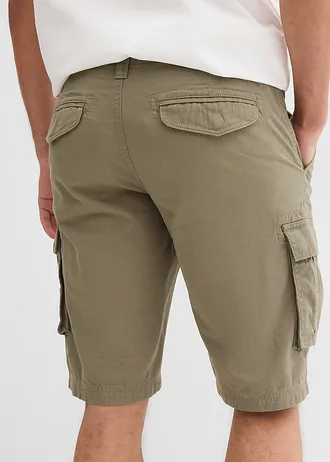 Cargo bermudy z čisté bavlny, Relaxed Fit • olivová • bonprix obchod