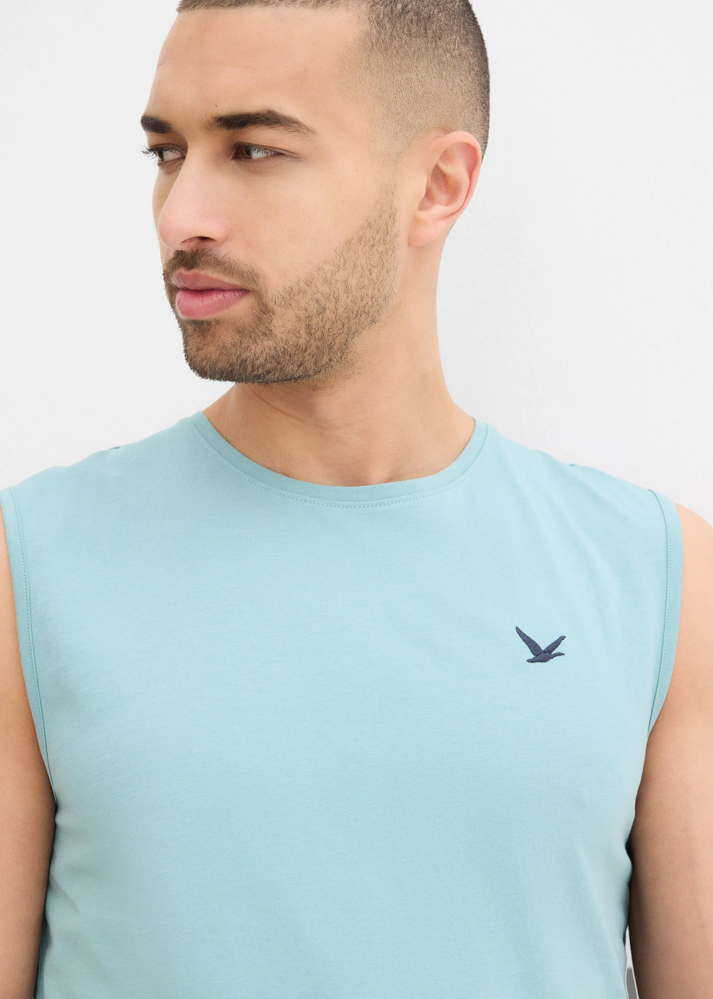 Tanktop van biologisch katoen (set van 2) • mineraalblauw+donkerblauw • bonprix online shop