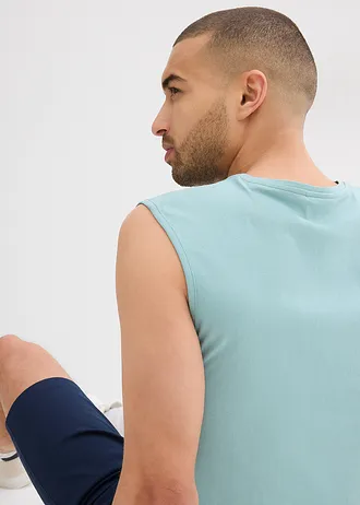 Tanktop van biologisch katoen (set van 2) • mineraalblauw+donkerblauw • bonprix online shop