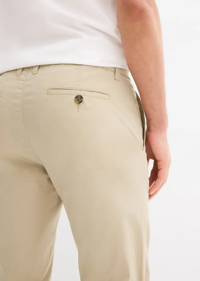 Strečové chino kalhoty, Regular Fit, Straight • kouřová khaki • bonprix obchod