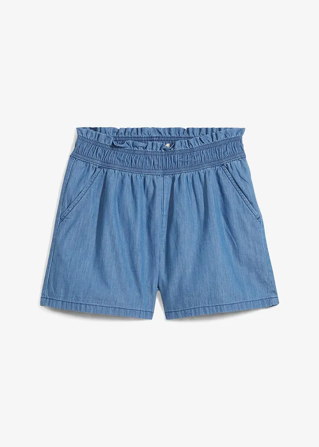 Šortky bez zapínání, z čisté organické bavlny • modrý denim • bonprix obchod