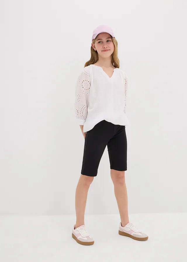 Lot de 2 cyclistes en coton extensible, Couleur: noir + noir
