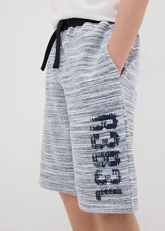 Szabadidős bermuda puha pamut-keverékből • kék-gyapjúfehér melírozott • bonprix áruház