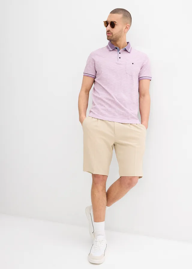 Polo 100% coton • mauve foncé chiné • product-page.page-title-suffix