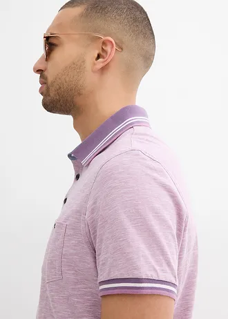 Pólo tričko z čisté bavlny • tmavě šeříková melír • bonprix obchod