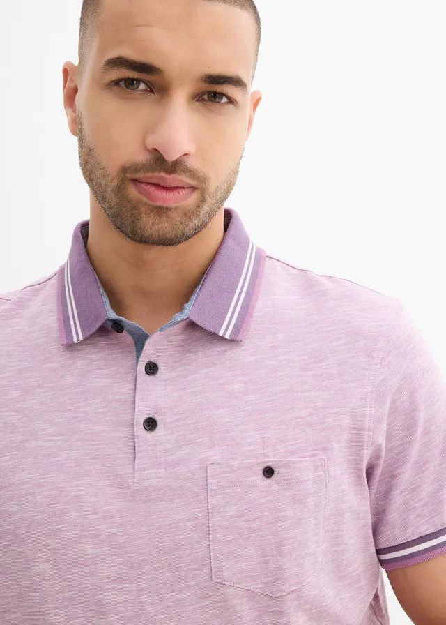 Polo 100% coton • mauve foncé chiné • product-page.page-title-suffix